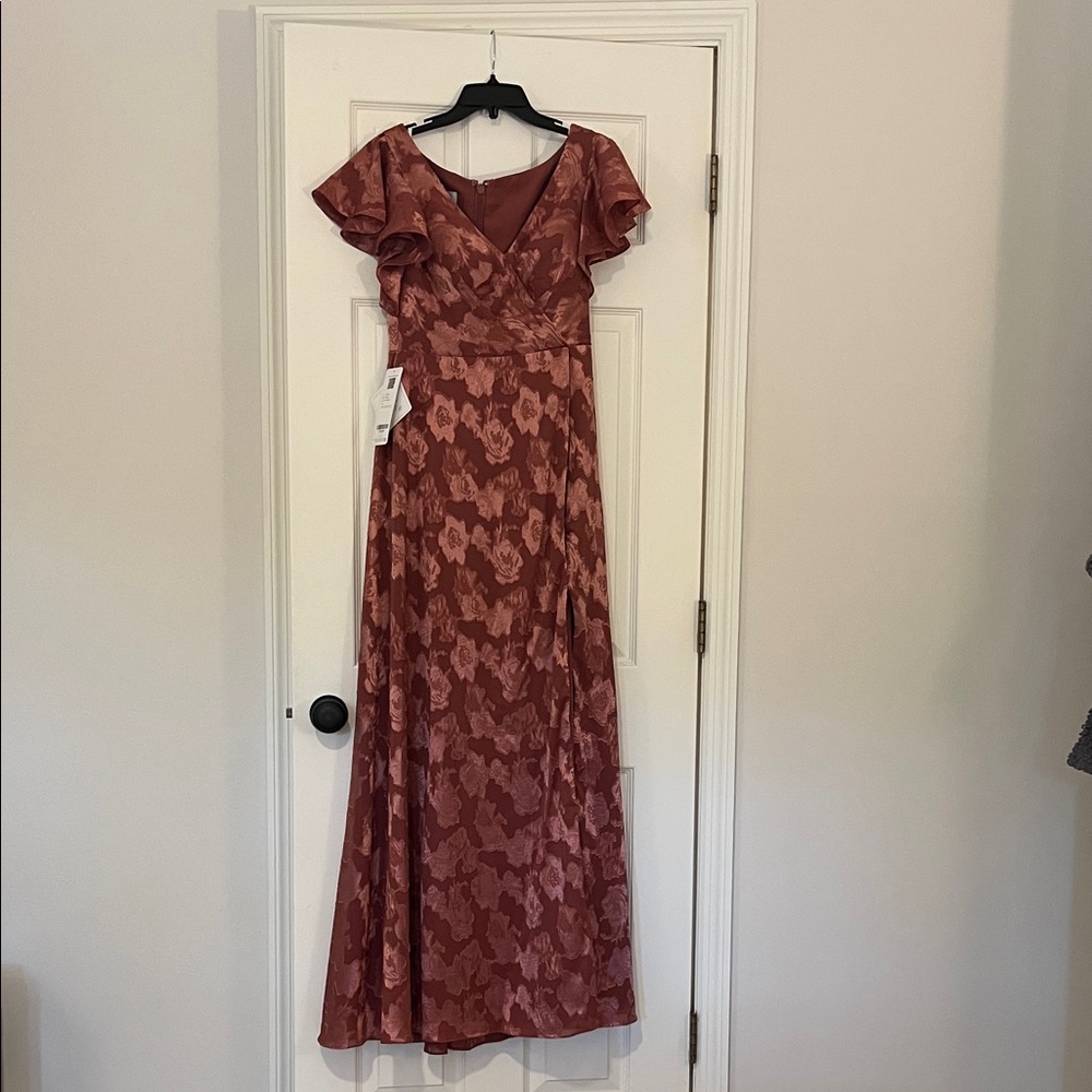 Azazie Floral Maxi Dress in Rose